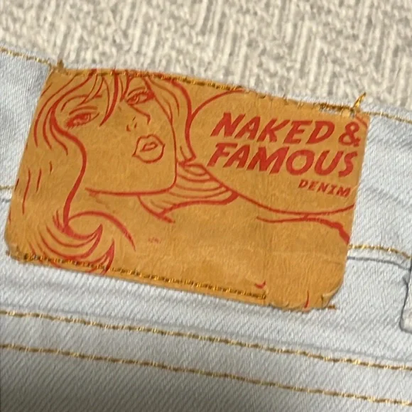 Naked & Famous Denim Light Wash Women's Cropped cuffed Jeans.  Size 29 - Picture 2 of 11